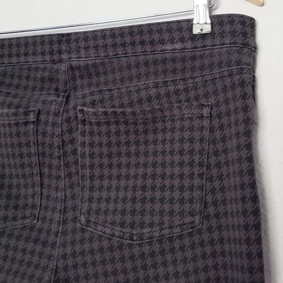 SPANX Jean-ish® Ankle Leggings Pull On Pants XL Houndstooth Black Gray Stretch - Picture 7 of 15